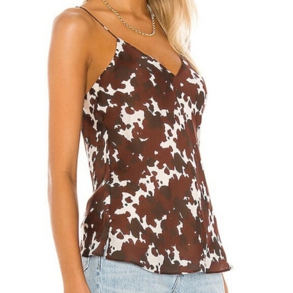 New!CAMI NYC Raine Georgette Cami Western Cow Print - Picture 2 of 10